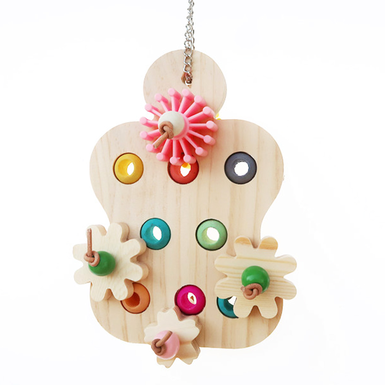 Juguetes educativos para loros grandes, juguetes interactivos de madera coloridos para masticar, productos de entrenamiento, suministros para aves: Default Title