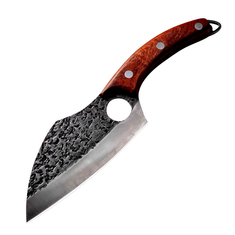 Damast Edelstahl Küchenmesser Mit Mantel Professionelle Handgemachte Fleisch Cleaver Geschmiedet Boning Messer Kochen Werkzeuge: Knife D Brown