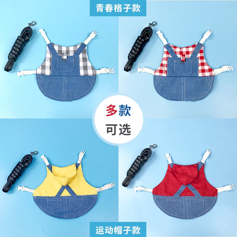 Vêtements en Denim pour petits animaux, veste, manteau, harnais, gilet, sac, chapeau, ensemble pour furet, lapin, Hamster, fournitures pour petits animaux de compagnie