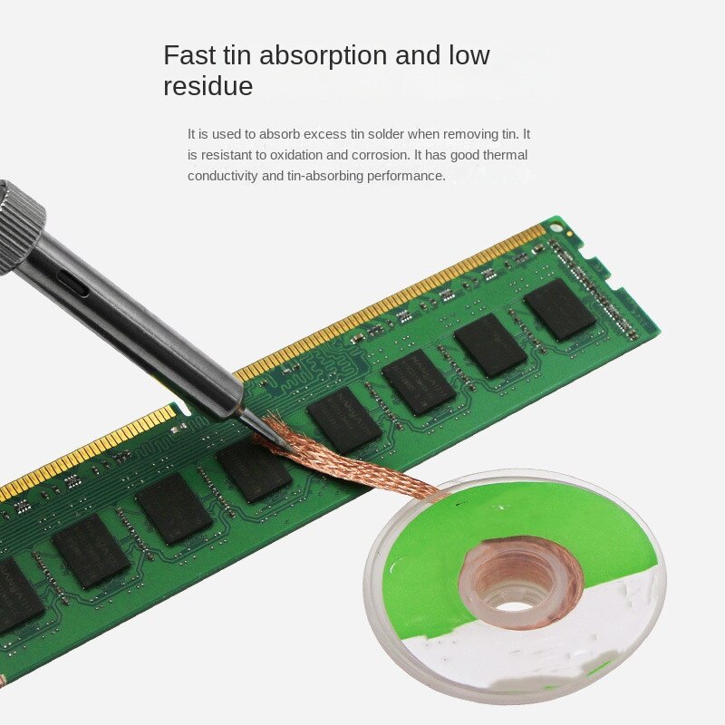 Tresse à dessouder pour soudure, 1.5mm 2mm 2.5mm 3mm 3.5mm de largeur 3M de longueur, outil de réparation de Flux