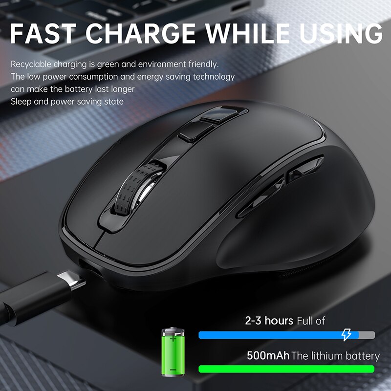 SeenDa Rechargeable Wireless Mouse for Laptop 2.4g Wireless Optical Computer Mouse Vertical Ergonomic