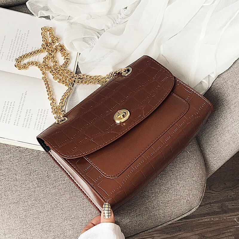 Européen rétro Crocodile modèle femme grand sac nouvelle en cuir femmes sac à main chaîne épaule sac de messager