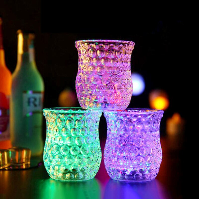 LED Luminous Cup Kids Toys Glow In The Dark Toys Party Wedding Decoration Liquid Induction Mug Wine Glass Beer Cup Toys