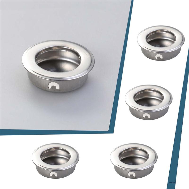4PCS 35mm Flat Stainless Steel Recessed Flush Pull Finger Insert Sliding Door Handle Cabinet Pulls Drawer Hardware