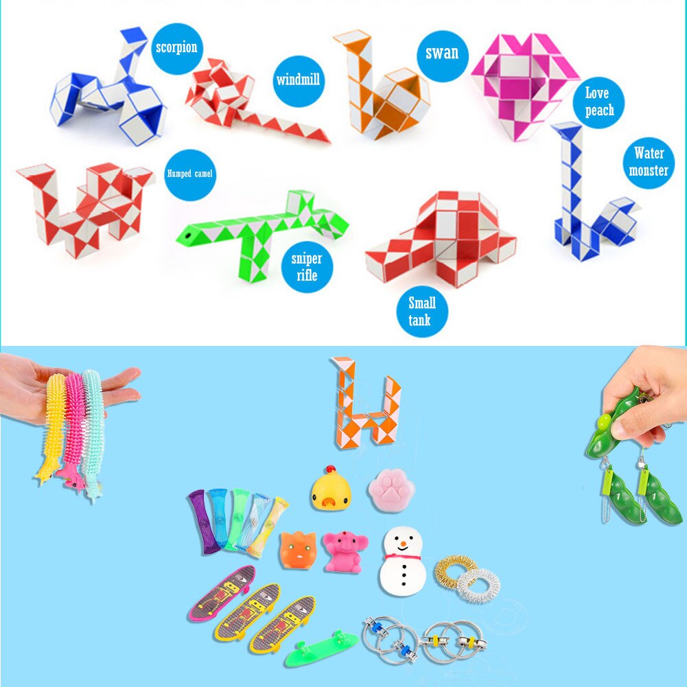1 Set Puzzel Baby Vroege Educatief Speelgoed Antistress Trekken Touwen Vinger Trainer Kettingen Ballen Decompressie Speelgoed