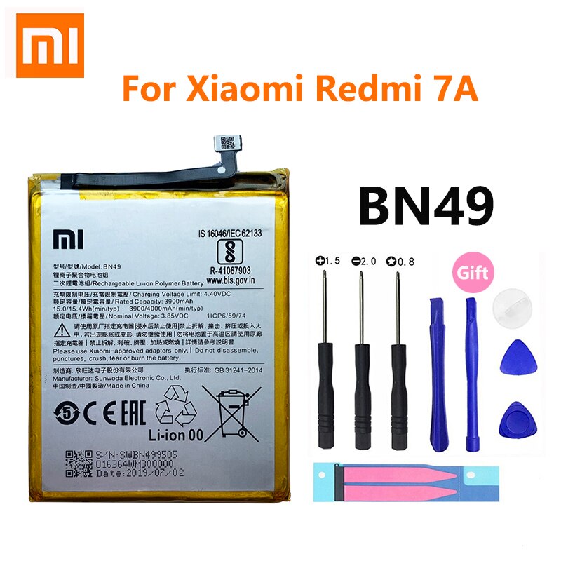 XiaoMi Telefon Batterie Redmi Hongmi Hinweis 3 3S 4 4A 4X 5 5A 5X 6 6 7 7A Gehen pro Plus A2 Lite BN41 BN31 BM47 Ersatz Batterien: BN49 Redmi 7A