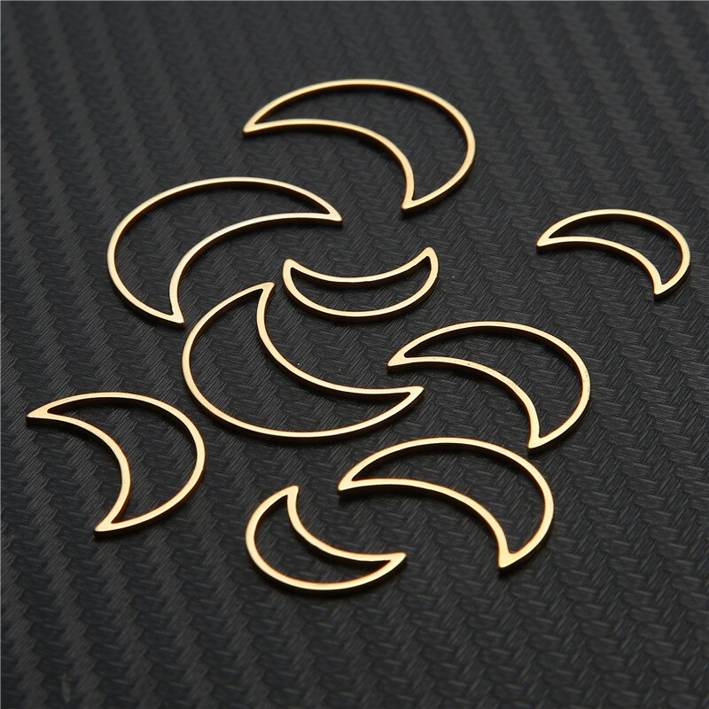 20Pcs/lot Stainless Steel Charms Hollow Moon Charm Pendants For Diy Jewelry Making Necklace Bracelet Moon Pendants