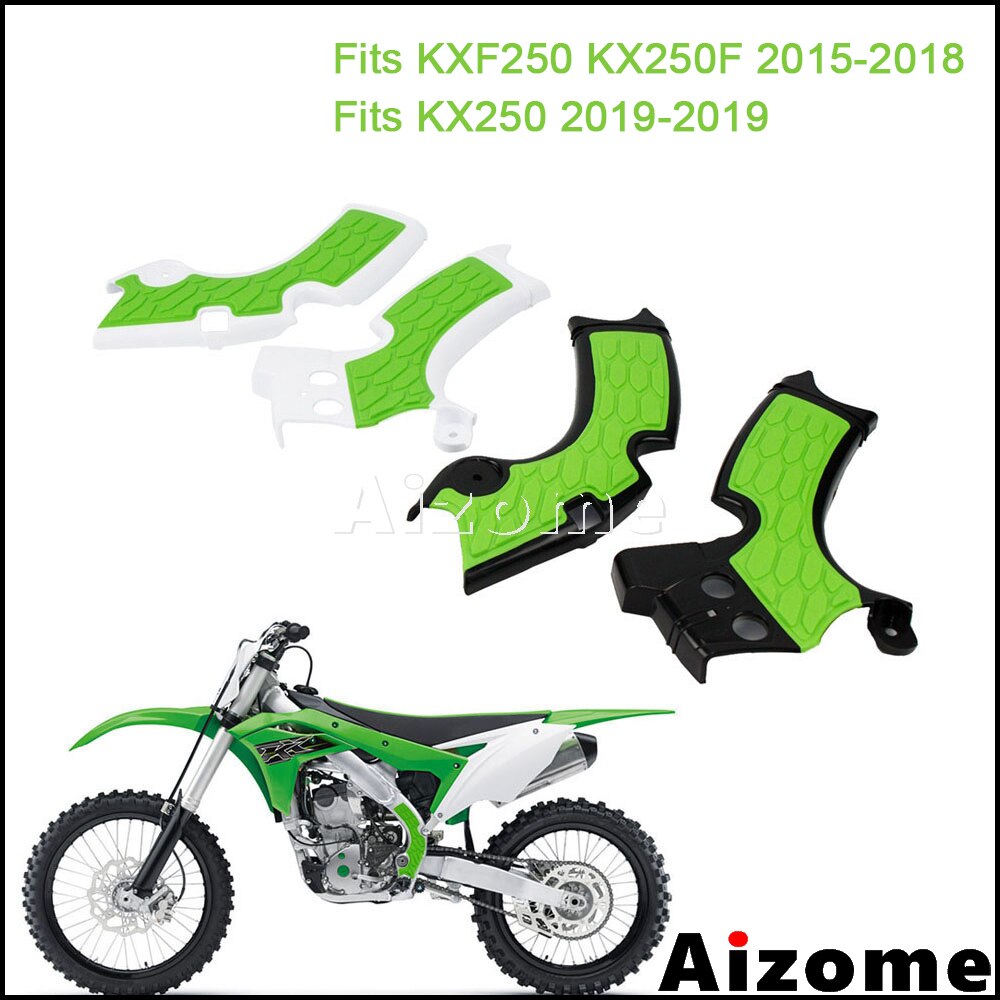Motocross rammebeskyttelsesdæksler til kawasaki kxf 250 kx250f kx250 kxf  kx 250 grønne off road greb rammebeskyttere