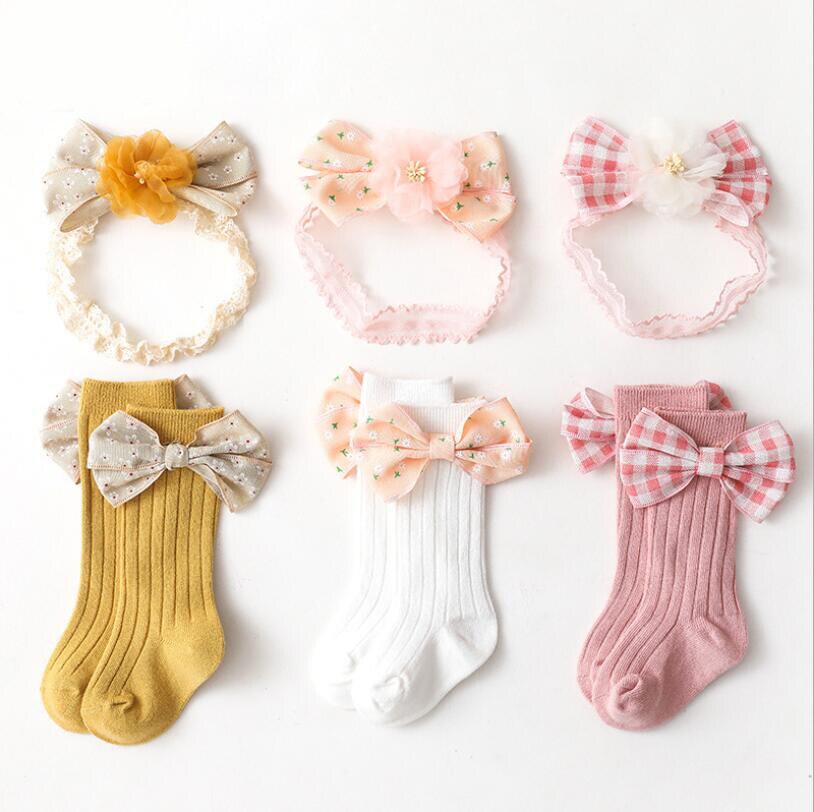 Chaussettes hautes à nœud papillon pour filles, accessoires de vêtements pour enfants, en coton côtelé, princesse, antidérapantes