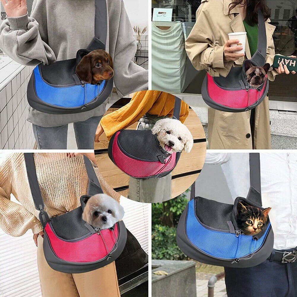 Hond huisdier puppy draagtas rugzak reistas schoudertas mesh sling draagzak comfort reistas schoudertas sling rugzak
