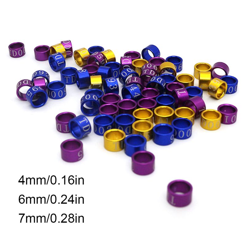thumbnail image 2 of Personalized Aluminium Pigeon Bands – 7mm & 8mm – For Parrot, Conure, Pigeon 2 of 5
