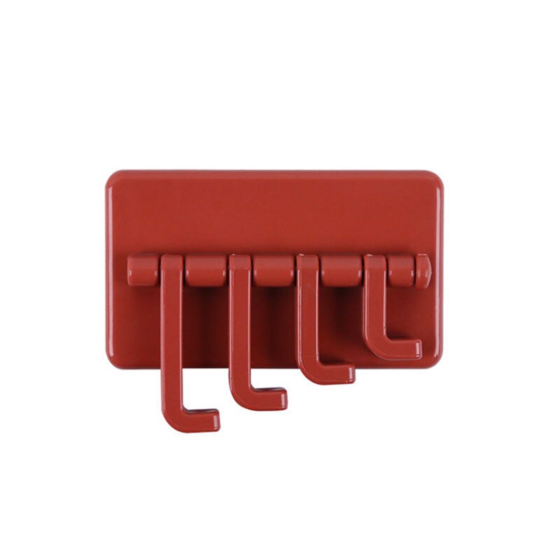 Rotating Adhesive Hook Nordic Adhesive Hook Bathroom Kitchen Wall Hole-Free Hanger key bag clothes hook home organizer: Red