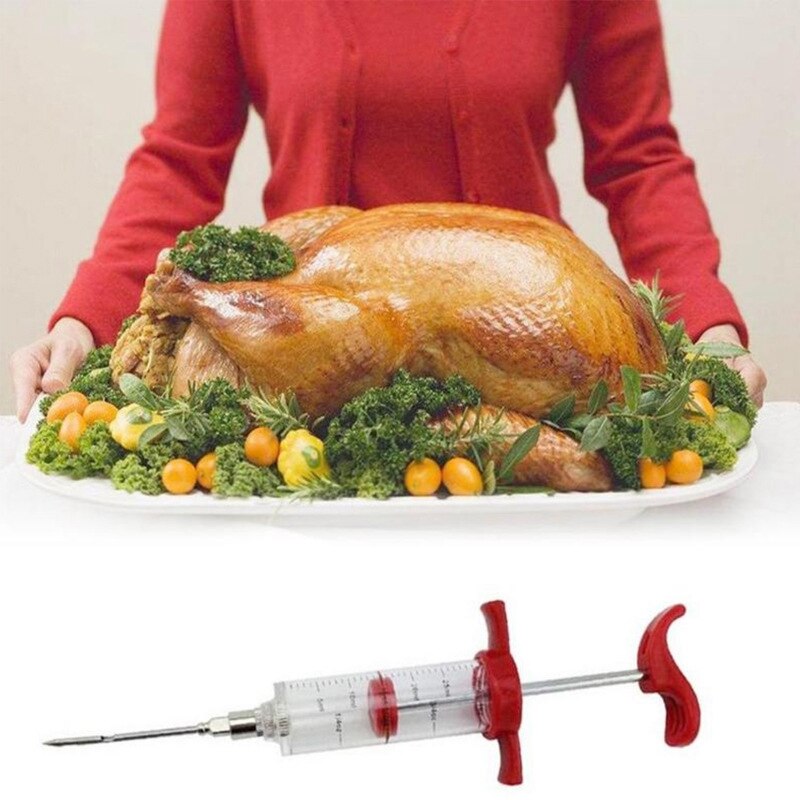 Meat syringes Kit sauces marinades Party Turkey Needles steak Injector Chicken Roast Kitchen Cooking Injection Spices