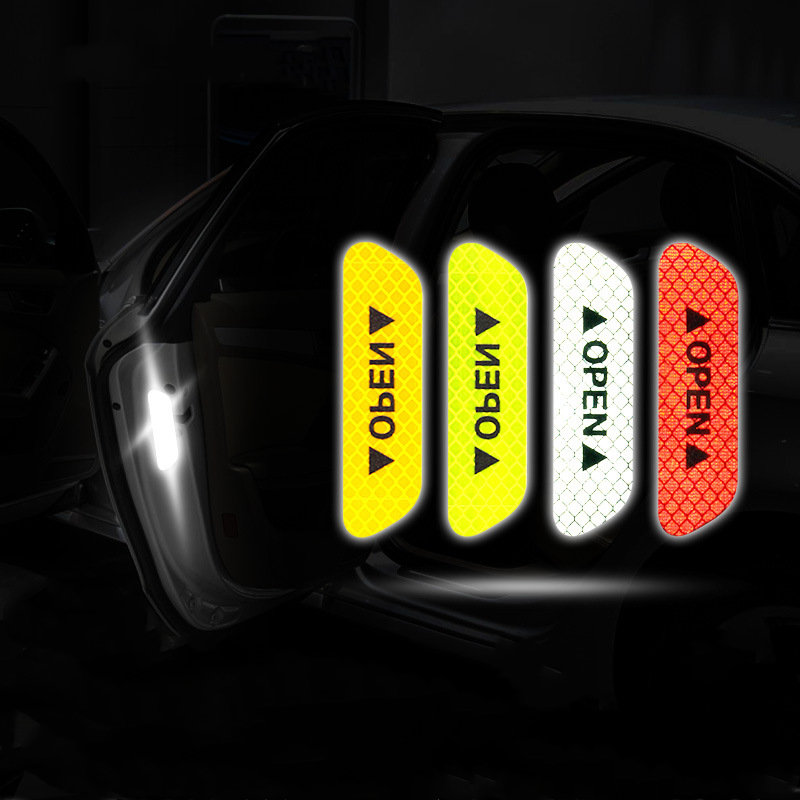 Auto Reflektierende Aufkleber Auto Warnung Band Sicherheit Tür Offene Zeichen Sicherheit Nacht Leuchtende Auto Auto Zubehör Für Auto Körper Augenbraue