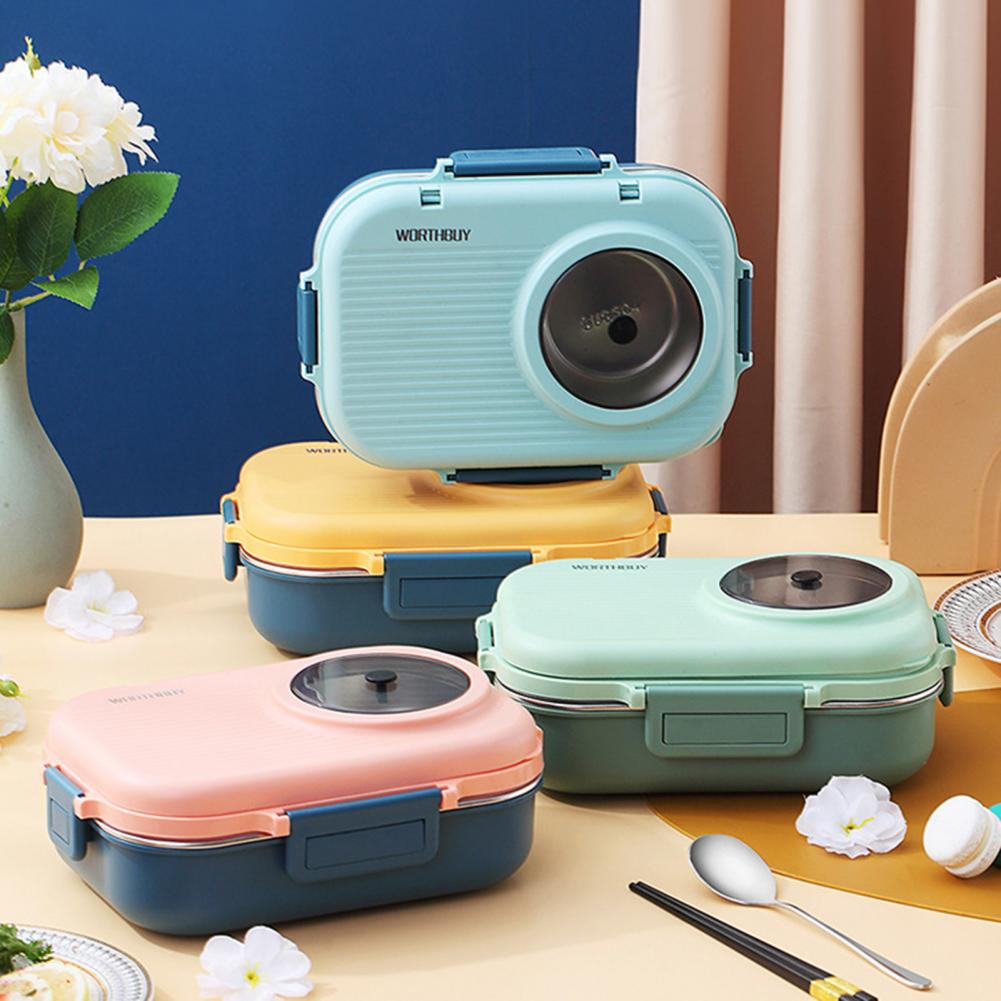 Camera Lunch Box For Kid School Bento Lunch Box 304 Stainless Steel Food Container Leak-Proof Lunch Container