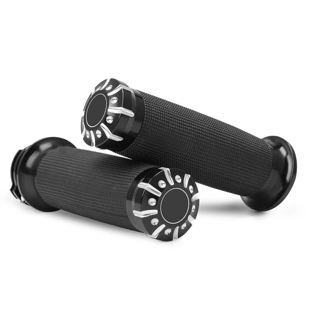 1" Black CNC Hand Grips Handlebar Bars Grip for Harley Touring Sportster Dyna Softail VRSC XL XR: 097A