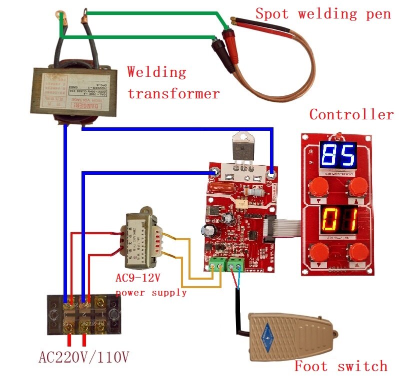 Spot welding machine DIY kit 18650 lithium battery spot welding machine assembly kit without main transformer