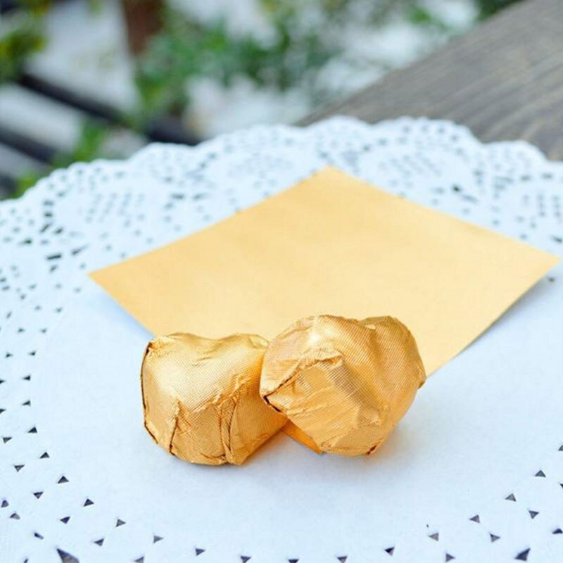 100 pièces chocolat emballé papier aluminium feuille de sucre couleur aléatoire 10*10 cm