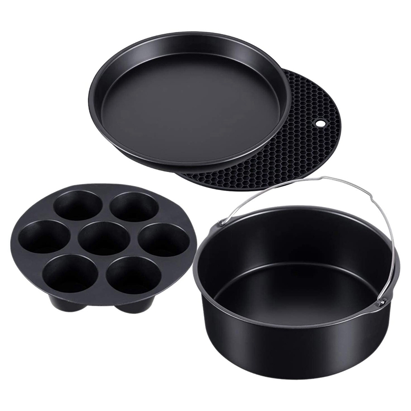 Ensemble de 4 autocuiseur, cuiseur vapeur et friteuse à Air, accessoires de cuisson compatibles avec Ninja Foodi 5 &amp; 6.5 &amp; 8 Qtop101 OP301 OP302
