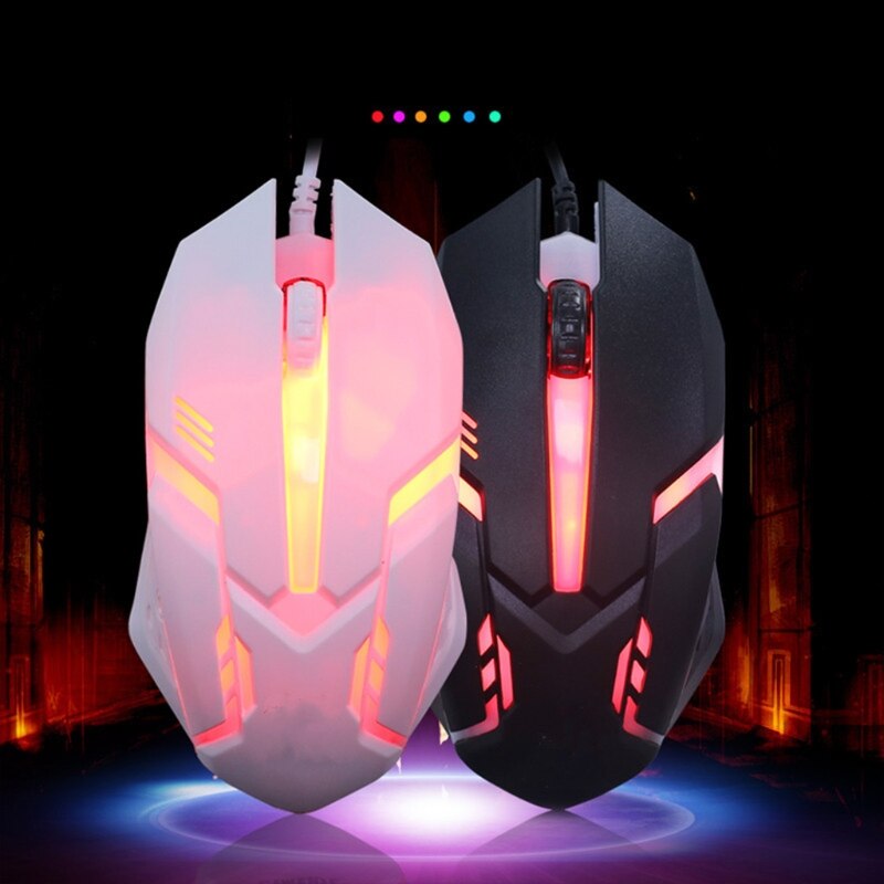 Ergonomic Wired Gaming Mouse Button LED 2000 DPI USB Computer Mouse With Backlig