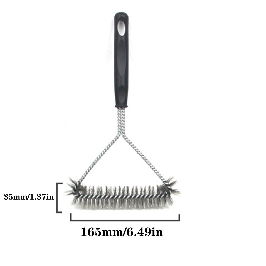 Kitchen BBQ Accessories Grill Cleaning Brush Stainless Steel Barbecue Triangle Clean Bristles Gadgets Stains Grease Cleaner Tool: Default Title