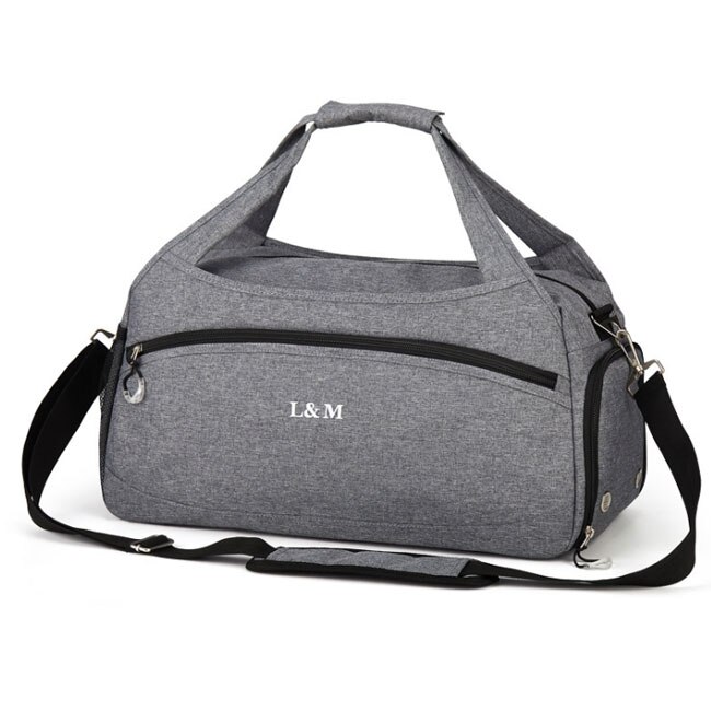 Waterproof Men Travel Handbag Large Capacity Women multi-function Luggage Travel Duffle Bags Large Shoulder Bag: Gray