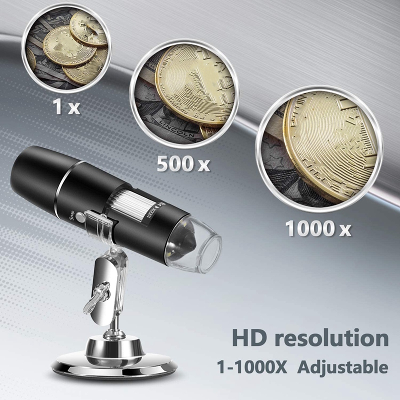 Wireless Digital Microscope 1080P Handheld Portable WiFi USB Microscope Camera, Suitable for iPhone/iPad/Smartphone