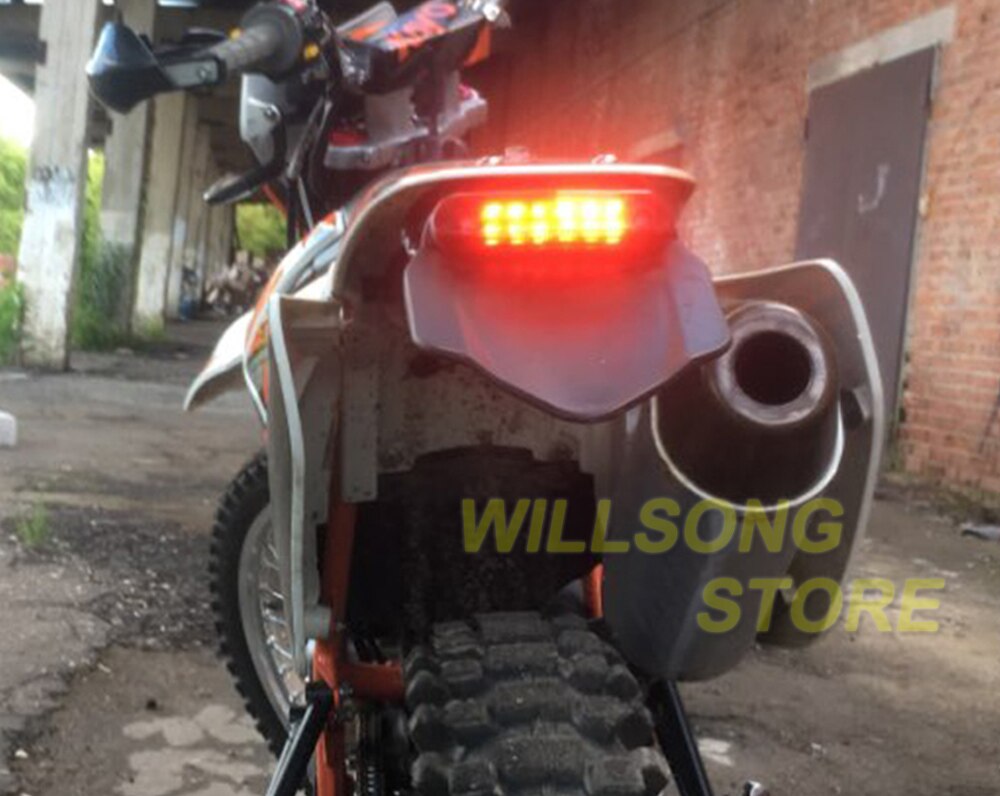 Universele Led Remlicht Achterlicht Rear Fender Muguard Voor Ktm Cr Exc Wrf Kx 250 400 426 450 Mx supermoto Enduro Dirt Bike