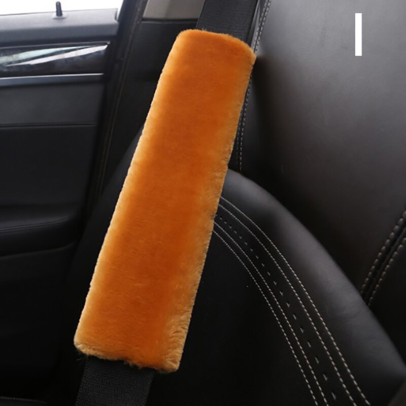2pcs Soft Car Seatbelt Cover Sheepskin Seat Belt Pillow Pad Seat Belt Safety Strap Cover Shoulder Pads For Bag Car Accessories: I