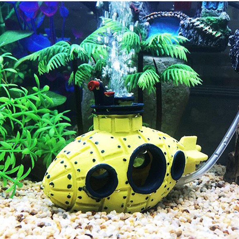 Fish Tank Decoration Landscaping Fish Hiding Submarine Ornaments Can Be Plugged in Aerator Oxygen Supply Aquarium Accessories