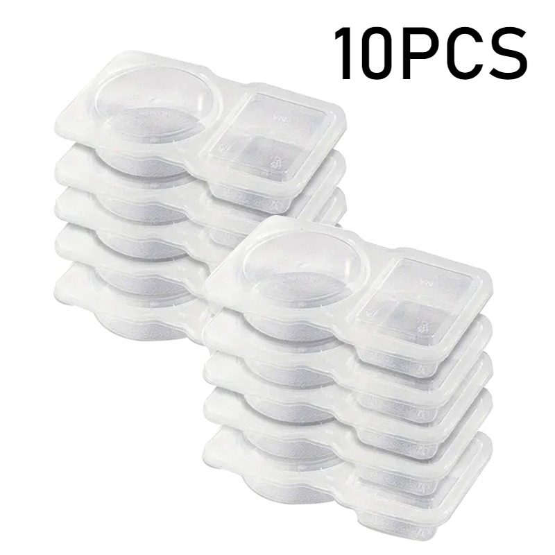 5/10/20PCS Dubbele Compartiment Kruiden Container met Deksel Draagbare Compartiment Snack Container Saus Bemonstering picknick Reizen: DONKERGRIJS