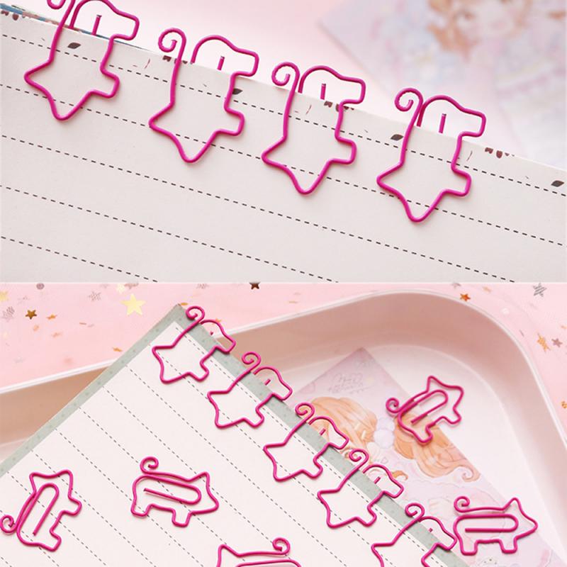 10 pièces/paquet cochon signet dessin animé Kawaii rouleau queue cochon Mini mignon trombone fille bricolage main compte petite broche fournitures de bureau: 10Pcs Rose Red