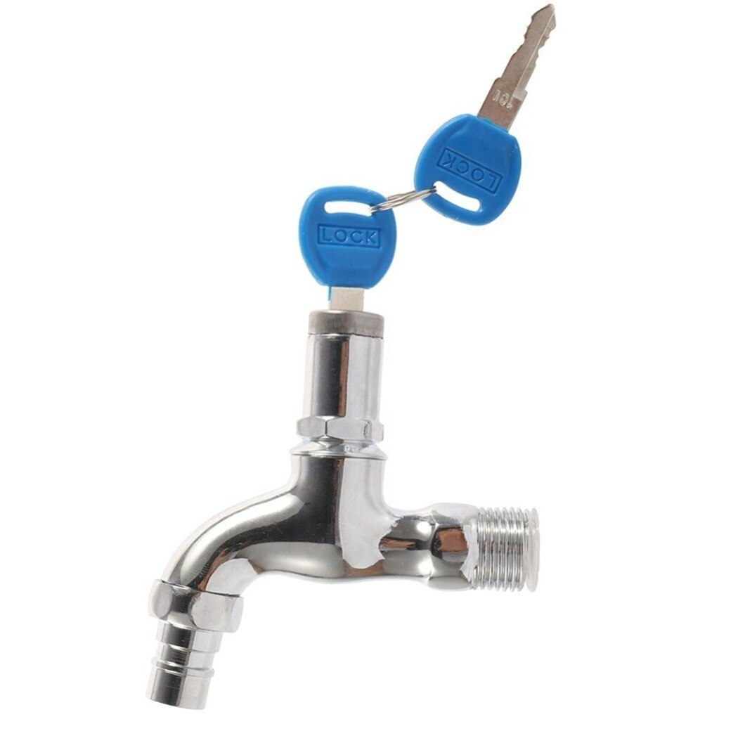 1Pc 1/2 "male Thread Sink Tap Alloy Anti-theft With Key Lock Outdoor Faucet Lockable For Outdoor Garden Watering Home Mop Sink