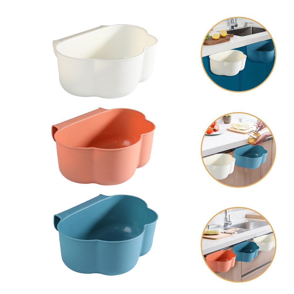 3pcs Small Garbage Container Kitchen Hanging Garbage Bin Under Sink Hanging Waste Bin: Default Title