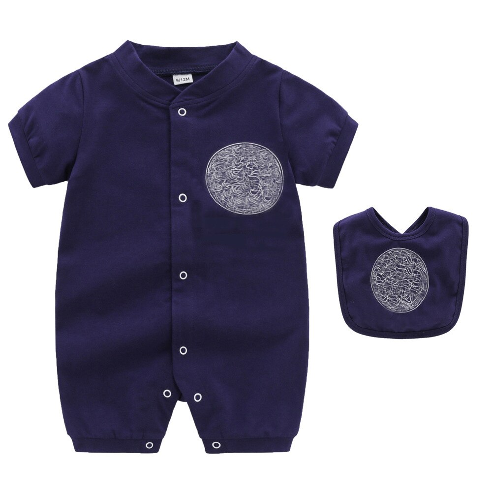 été enfant en bas âge bébé fille vêtements unisexe coton à manches courtes mince section o-cou -né bébé garçon pyjama barboteuse