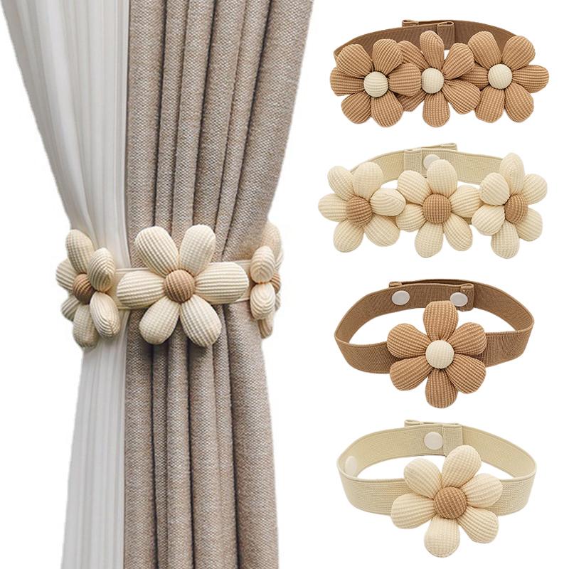 Vorm Gordijn Tieback 1 Stuks Bloem Elastische Band Gordijn Gespen Magnetische Gesp Gordijn Touw Houders Kinderkamer Home Decor