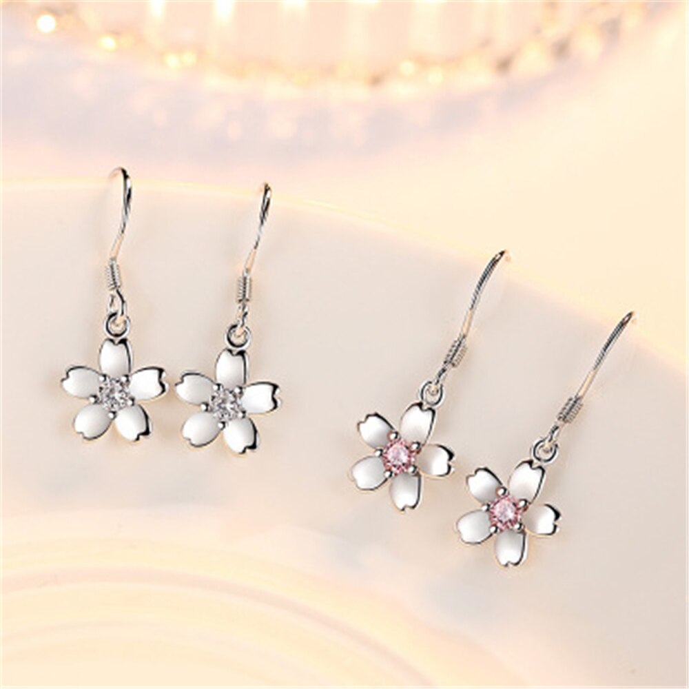 Nehzy 925 prata esterlina nova mulher rosa brincos doce cereja luxo rosa zircão brincos atacado moda marca jóias 25mm