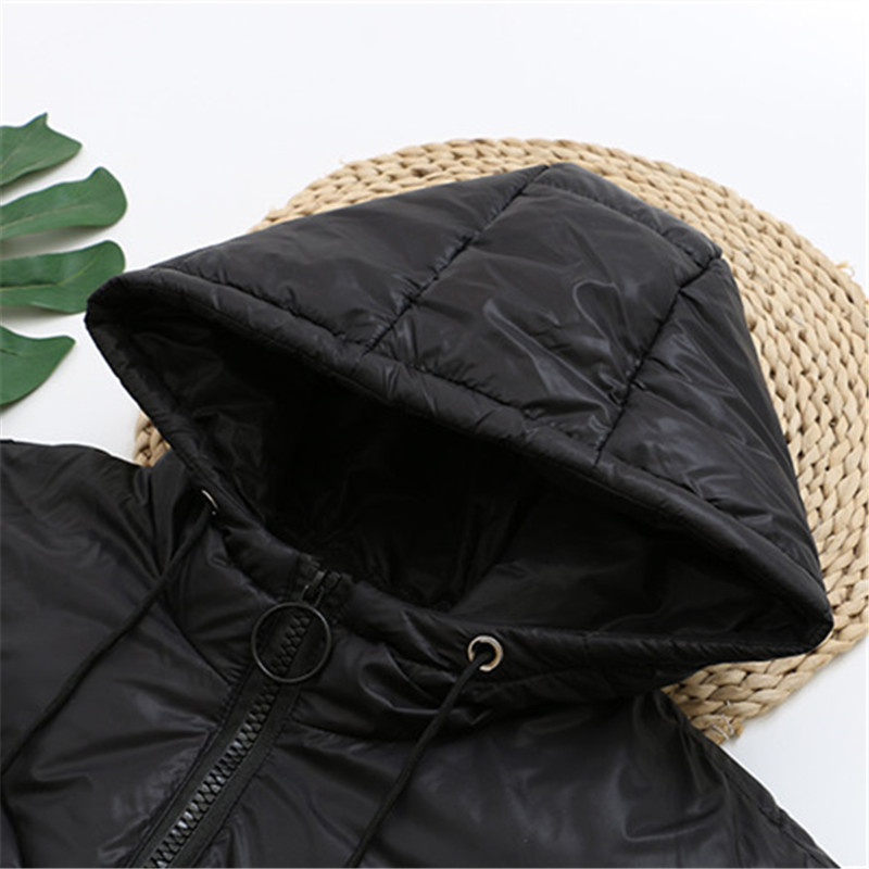 Plus size dames winterjas lange mouw capuchon extra grote maat jas halflang Voeg katoen toe om losse jas dikker te maken voor fatlady