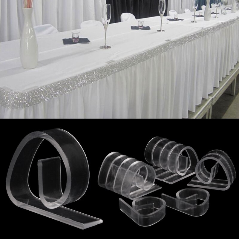 Promoção para 12 pçs titular clamp party picnic casa plástico claro toalha de mesa capa clipes