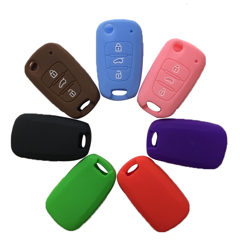 HIBEYO Custodia per Chiave Auto Intelligente Adatta per Kia Stinger Sportage Cerato Carens Optima Solaris con Telecomando Portachiavi D Nero