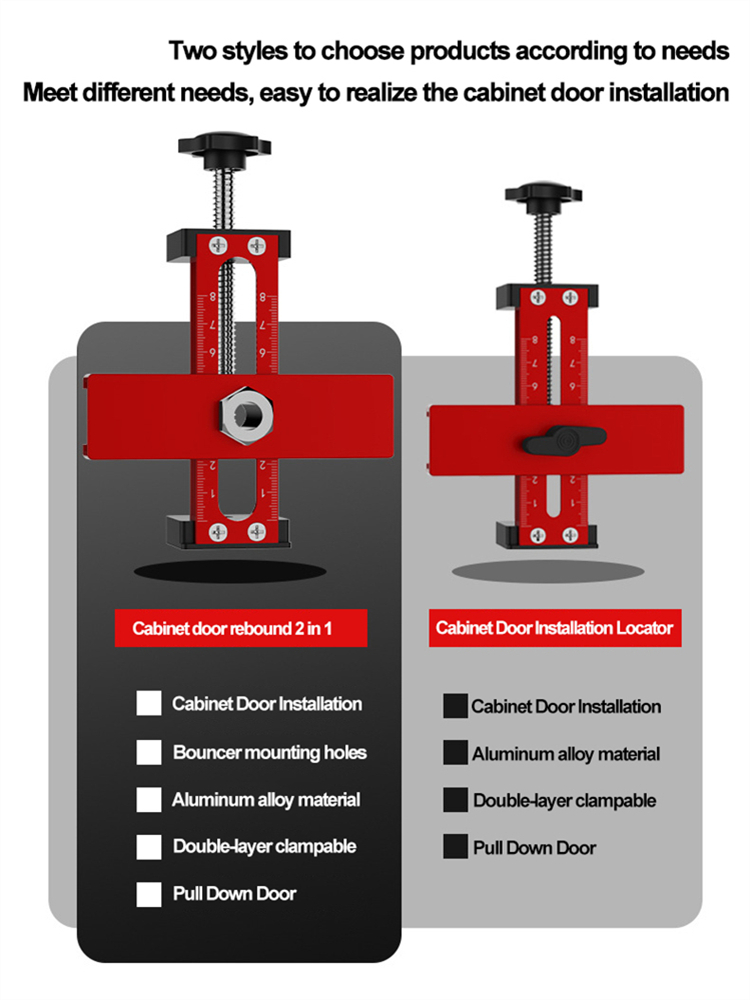 Houtbewerking Kastdeur Installatie Jig, Kast Kastdeur Snelle Positionering Tool, Aluminium Verstelbare Klembereik 0-75mm