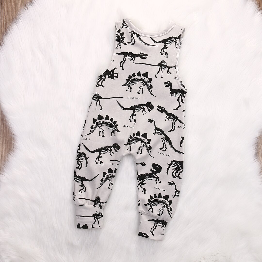 Sleeveless Dinosaurs Print Baby Rompers For Boy,Kids Cotton Jumpsuits Summer