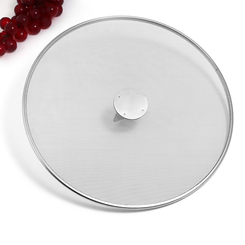 1 pc Stainless Steel Frying Pan Splash Guard Cover Lid Mesh Fat Oil Frying Pan Splatter Screen Tool 25cm durable: Default Title