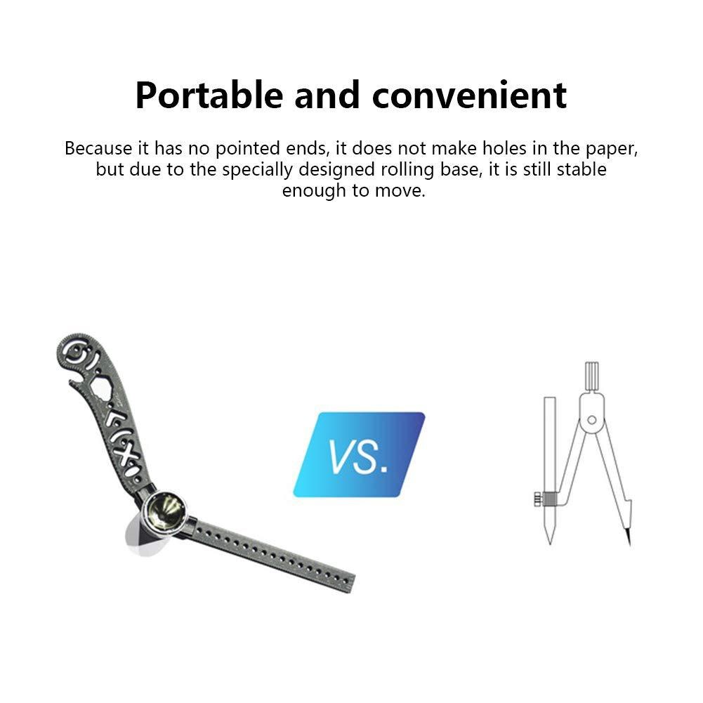 Multi-Function Drawing Tool Versatile Utensil Drawing Curved Ruler Mini Compass Protractor Combo Patterns Multi-Function r25