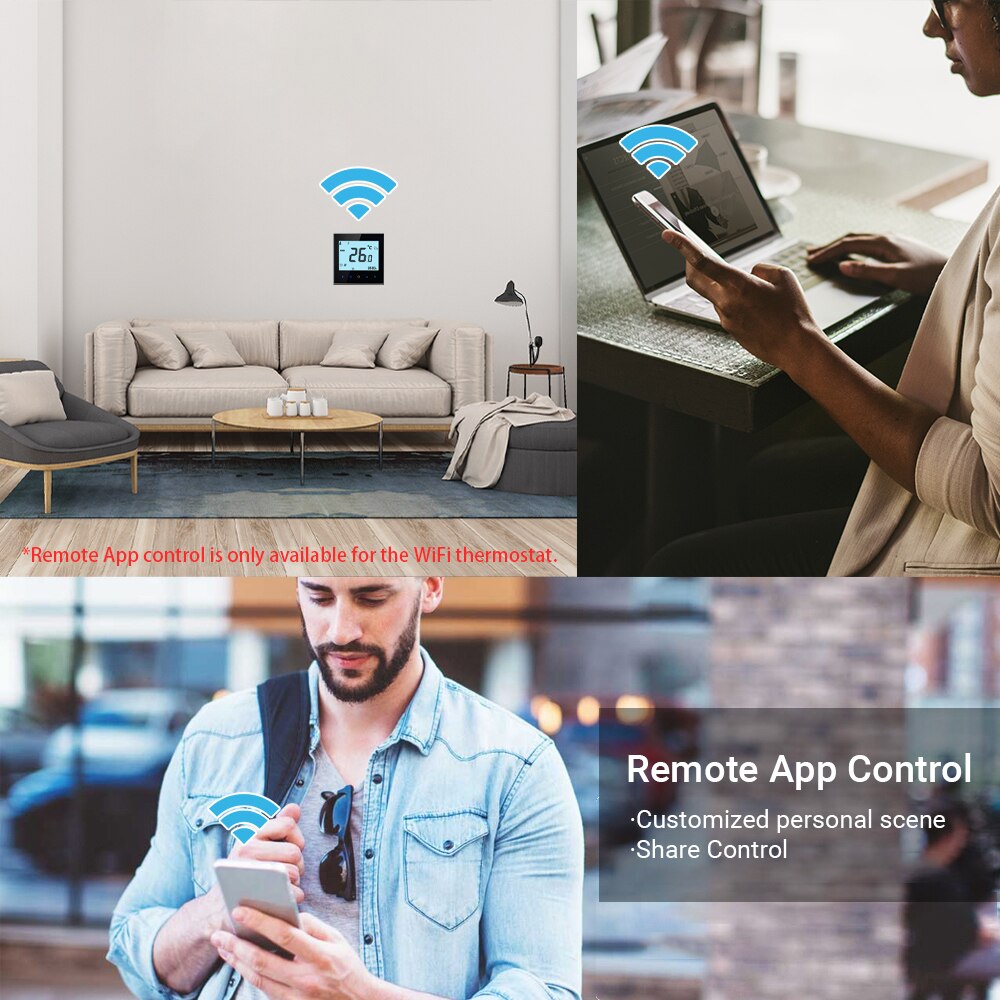 Wifi Thermostat Floor Heating System Touchscreen Heating Boiler Temerture Control Only Thermostat with App and Voice Control