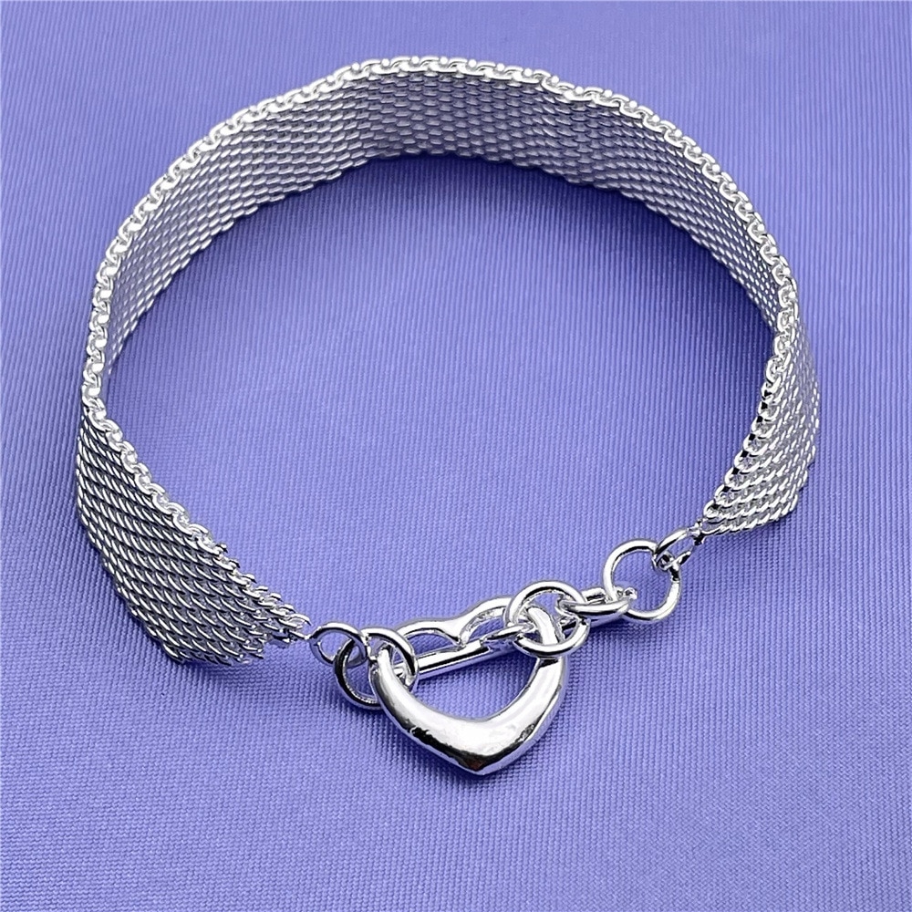 Originele 925 Sterling Zilver Netto Ketting Armbanden Oorbellen Voor Vrouwen Sieraden Sets Party Streetwear