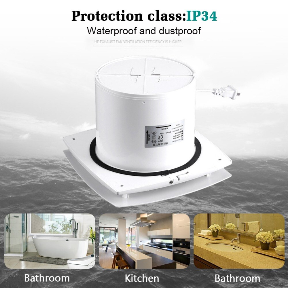 220v original ventilationsfläkt badrum tak väggfäste fläkt hål storlek 150-180mm kök hem ventilationssystem