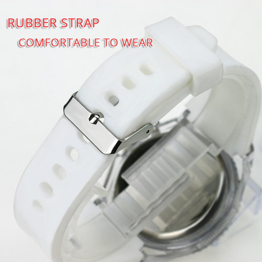 Led-flitser lichtgevend horloge met gelei, rubber, dameshorloge, studentenhorloge, quartzhorloge, lichtgevende klok, liefhebbers