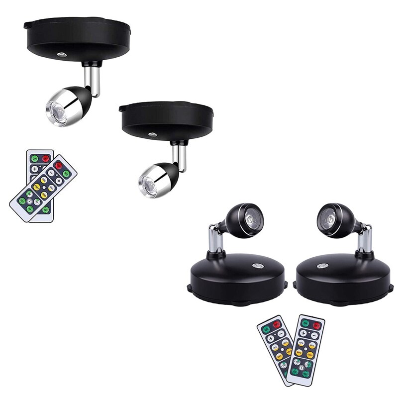 ABSF Wireless Spotlight Indoor,Battery Operated Accent Lights Art Lights for Paintings,LED Wall Light with Remote (2 Pack)