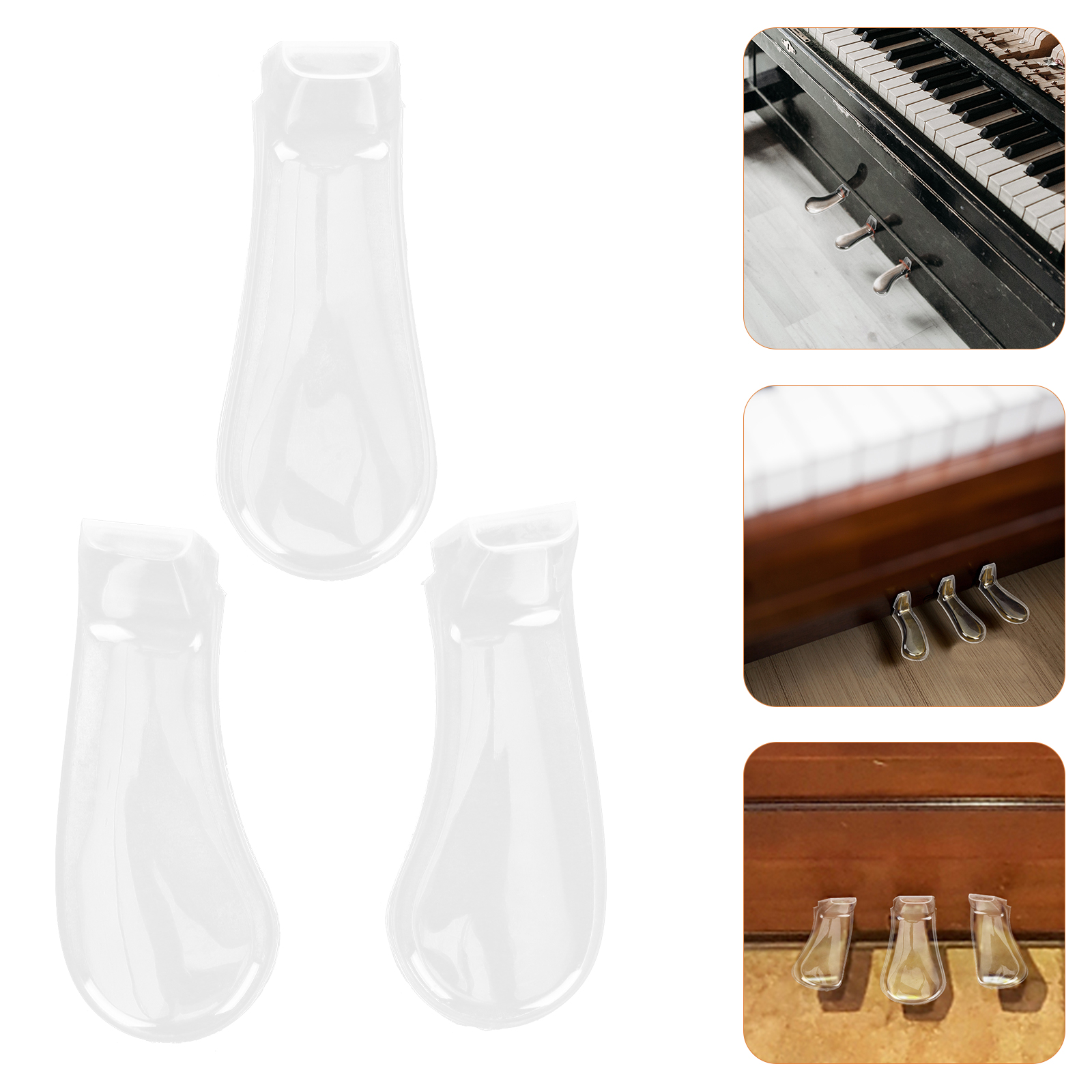6-delige pianopedaalafdekking toetsenborden beschermhoezen pedalen mouwen voetkussenbeschermers onderdelen accessoires muziekinstrumenten: Default Title